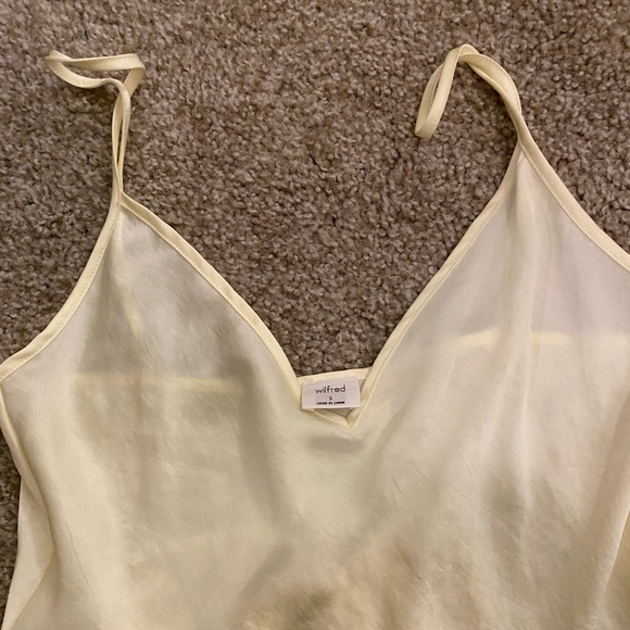 Aritzia Only Slip Satin Midi Dress in Light Birch - Picture 2 of 2